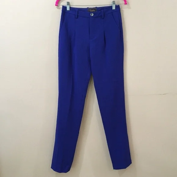 Buckley tailors dress pants hi rise royal blue - Picture 1 of 12